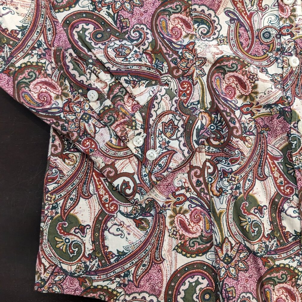 Orvis Dun 70's Pattered Button Up Size Medium - image 2